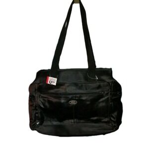 Simply Basic Tote Bag Purse Shoulder Bag Black Multiple Zippered Pockets/Spaces